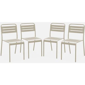Sweeek Set 4 sedie da giardino bistrot in acciaio