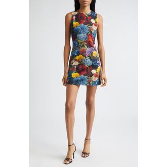 Alice & Olivia Wynell Floral Scuba Knit Minidress in Flourish at Nordstrom Rack, Size 14