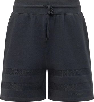 Givenchy Gebreide shorts met mesh details - Heren - Korte Broeken - Blauw - M - Katoen - Korte Broeken