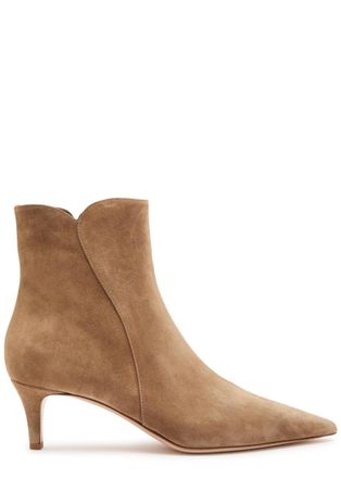Gianvito Rossi Levy 55 Suede Ankle Boots - Camel - 37 (IT37/ UK4)