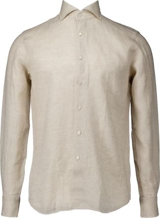 Xacus Linnen Overhemd - Heren - Casual Overhemden - Beige - 2XL - Linnen - Overhemden