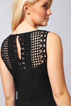 Roman Crochet Back Jersey Maxi Dress