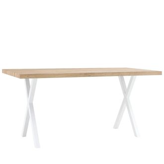 Klast Mesa fija efecto madera natural marr&oacute;n-blanco 180x75 cm