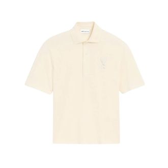 Ami Polo Shirts, female, Beige, Size: 2XL ADC Patch SS Polo