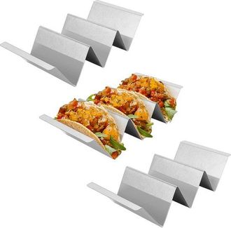 OEM Soporte Para Burritos De 2 Piezas, Soporte Para Burritos, Corrugado, Tipo Bandeja, Acero Inoxidable, Con Asa, Picnics, Fiestas Y Festivales