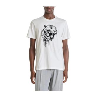 Antony Morato T-Shirts, male, Beige, Size: XL Tiger Graphic T-Shirt