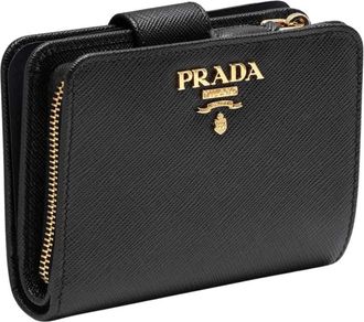 Prada Wallets & Cardholders, female, Black, Size: ONE SIZE Small Saffiano Leather Wallet