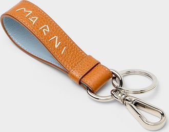 Marni Mens Embroidered logo leather key chain