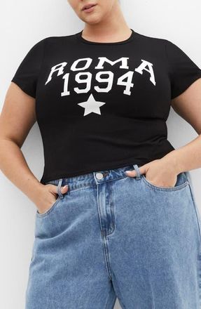 City Chic Micro Graphic T-Shirt in Black at Nordstrom