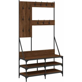 vidaXL Clothes Rack with Shoe Storage Brown Oak 100x40x184 cm Vidaxl