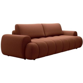 Vente-Unique Divano 4 posti letto in tessuto terracotta FRIDORA