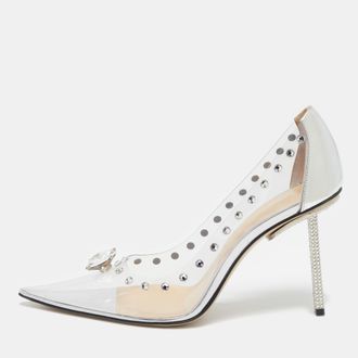 Mach & Mach Transparent Pvc And Leather Diamond Dreams Pumps