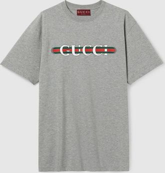 Gucci Cotton Jersey T-shirt With Print, Grey, Ready-to-wear