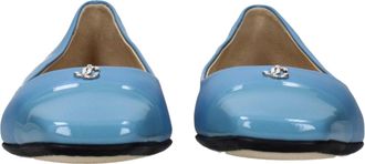 Jimmy Choo London Womens Light Blue Leather Ballet Flats