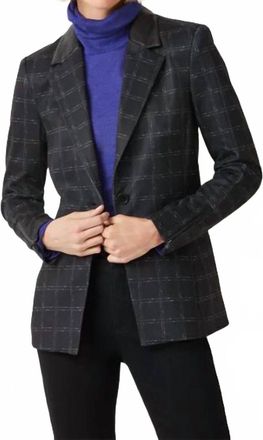 ECRU Long Sleeve Park Avenue Stretch Blazer In Black Windowpane