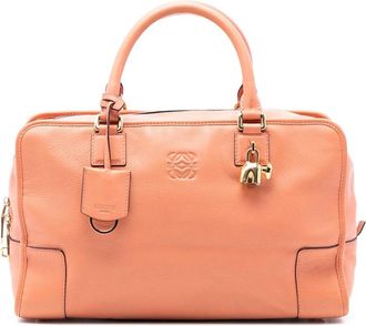 Loewe Pre-owned Handbags, female, Orange, Size: ONE SIZE Pre-owned Top Handle Leather Bag