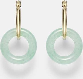 Mateo Bijoux 14kt gold (585/1000) earrings with jade