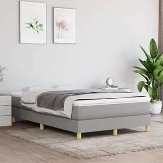 vidaXL Estructura De Cama Sin Colch&oacute;n Tela Gris Claro 120x200 Cm Vidaxl