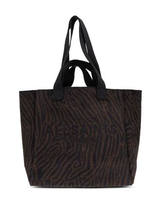 AllSaints Borsa tote Izzy con stampa zebrata - Marrone