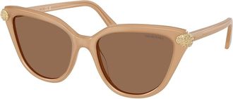 Swarovski SK6039F Asian Fit 2002OK Womens Sunglasses Brown Size 56