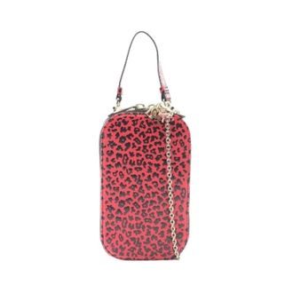 Dior Pre-owned Mini Bags, female, Red, Size: ONE SIZE Pre-owned Lady Dior Leather Phone Bag