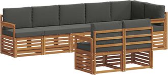 vidaXL Conjunto De Sof&aacute;s De Exterior 8 Uds. Natural Y Antracita Vidaxl