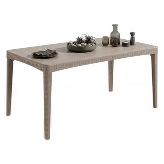 Dmora Dmora - Mesa De Jard&iacute;n Lappano, Base De Picnic, Mesa De Comedor De Jard&iacute;n, Banco Multiusos Para Exterior, 160x90 H74 Cm, T&oacute;rtola