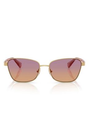Ralph Lauren 56mm Oversize Gradient Irregular Sunglasses in Shiny Gold /Gradient Rose at Nordstrom