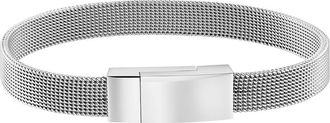 Geoffrey Beene Mens Stainless Steel Mesh Chain Bracelet in Silver at Nordstrom Rack