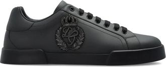 Dolce & Gabbana Logo Sneakers - Heren - Sneakers - Zwart - 39 1/2 EU - Leer - Schoenen