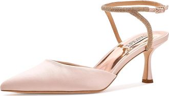 Badgley Mischka Autumn High Womens Heels Champagne Satin : 6.5 M, Synthetic