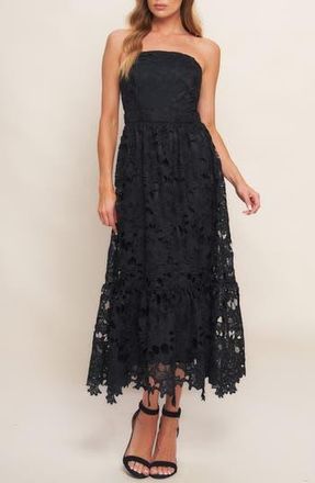 Flying Tomato Lace Midi Dress in Black at Nordstrom Rack, Size Large