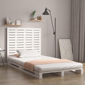 vidaXL Cabecero Cama De Pared Madera Maciza Pino Blanco 141x3x91,5 Cm Vidaxl