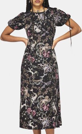 Disturbia Merunicorn Enchanted Forest Midi Dress in Black at Nordstrom, Size 10