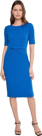 Adrianna Papell Mini Bow Front Sheath Dress Womens Dress Cool Cobalt : 10, Elastane/Polyester