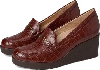 Naturalizer SOUL Naturalizer - Achieve Womens Shoes Dark Brown Croco Synthetic : 9.5 W (C)
