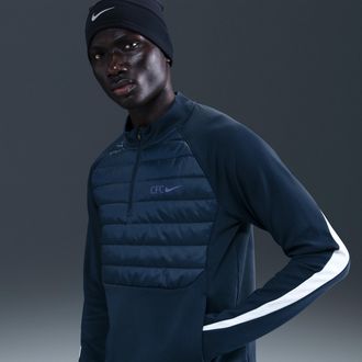 Nike Chelsea FC Academy Winter Warrior Nike Mens Therma-FIT Soccer Drill Top in Blue | HQ1801-451