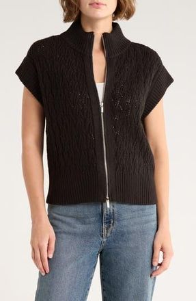 Vince Camuto Pointelle Turtleneck Sweater in Rich Black at Nordstrom Rack, Size Xx-Large