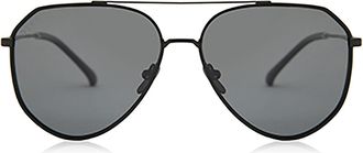 DIFF Eyewear Dash Polarized matte black+solid grey polarized lens Mens Sunglasses Black Size 61