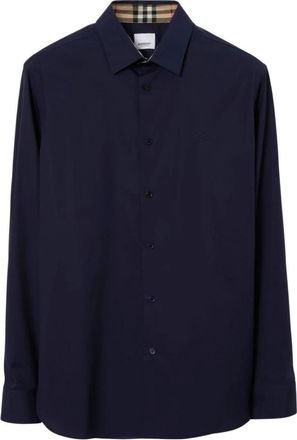 Burberry Stijlvol Overhemd - Heren - Casual Overhemden - Blauw - XL - Katoen - Overhemden