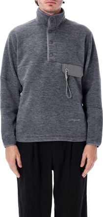 And Wander Textured High-Neck Pile Pullover Sweater