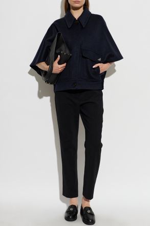 Max Mara Cashmere Poncho Dream, Womens, Navy Blue