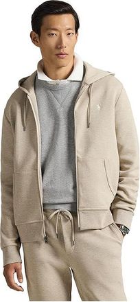 Polo Ralph Lauren Double Knit Full Zip Hoodie Mens Clothing Tuscan Beige Heather : 2XL, Cotton/Elastane/Polyester