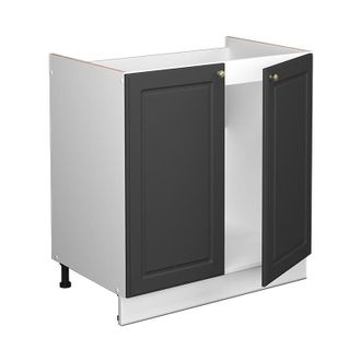 Vicco Armario Bajo Para Fregadero Fame-line, Antracita-oro, 80 Cm, Et M&aacute;rmol