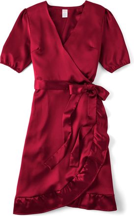 Gymboree Girls Tie Front Wrap Dresses, Red, XXL