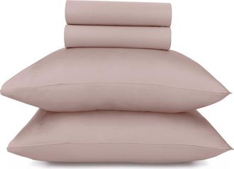 California Design Den Signature Comfort 100% Egyptian Cotton Soft Sateen Sheet Set in Dusty Rose at Nordstrom, Size King