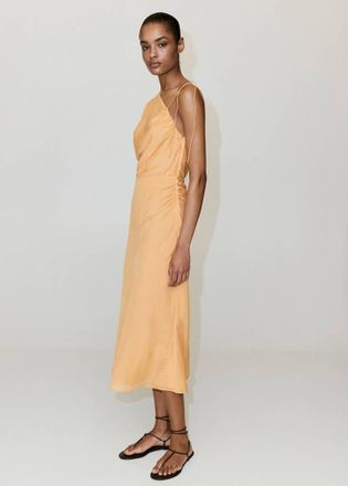 Mango Vestito asimmetrico dettaglio fiocco arancione - Donna - XS - MANGO