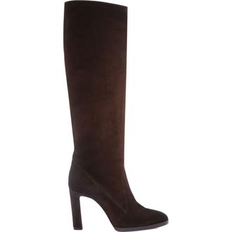 Santoni Womens suede high-heel boot in Brown at Nordstrom, Size 6.5