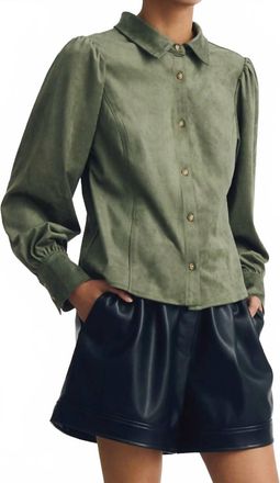 M&eacute;lissa Nepton Tara Shirt In Green Leaf Suede