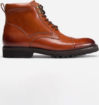 Oliver Sweeney Mens Oliver Sweeney Runcorn Mens Antiqued Calf Leather Brogue Boots - Tan - Brown - Size: 10